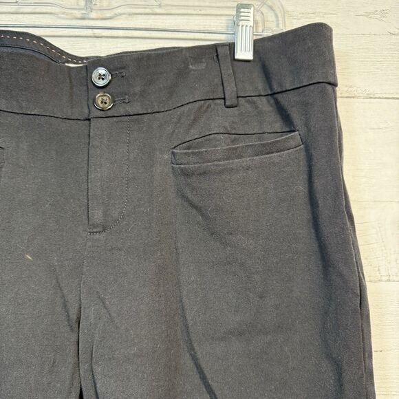 Anthropologie The Essential Slim Black Trouser Ankle Pants Womens size 12P - Picture 2 of 7